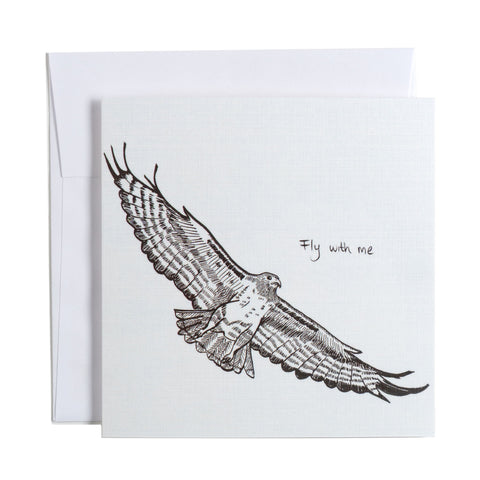 Flying Red Tailed Hawk Greeting Card