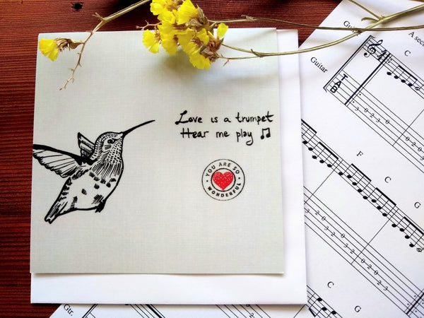 Hummingbird Love Card