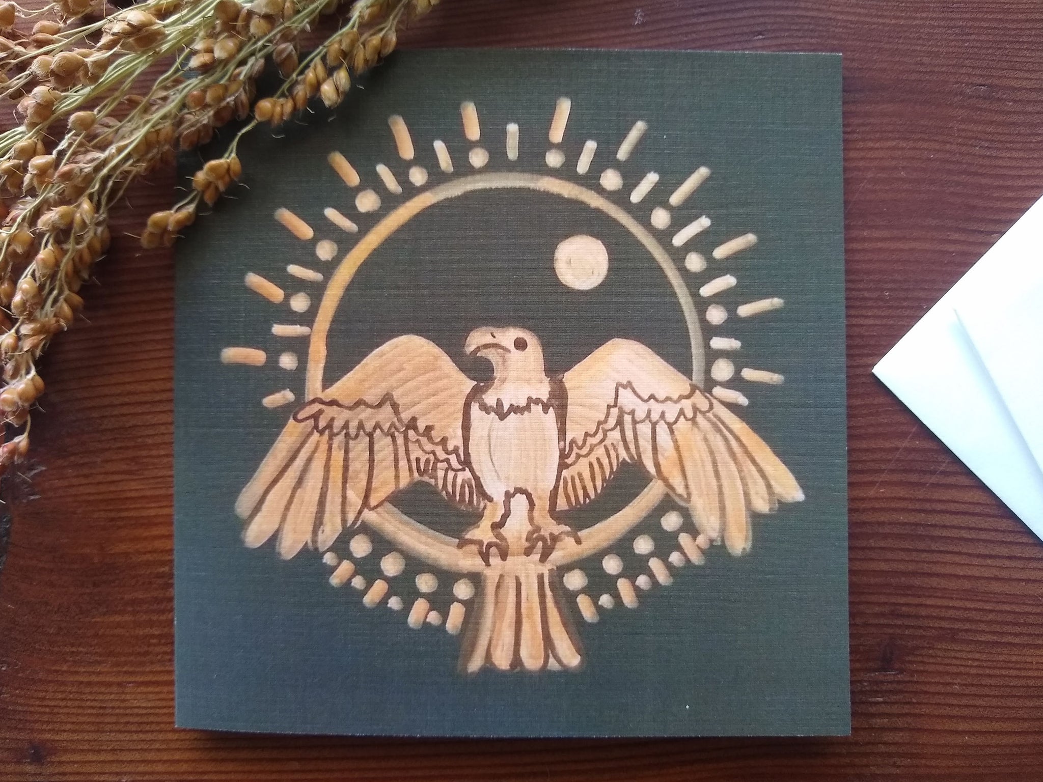 Eagle, Sun & Moon Card