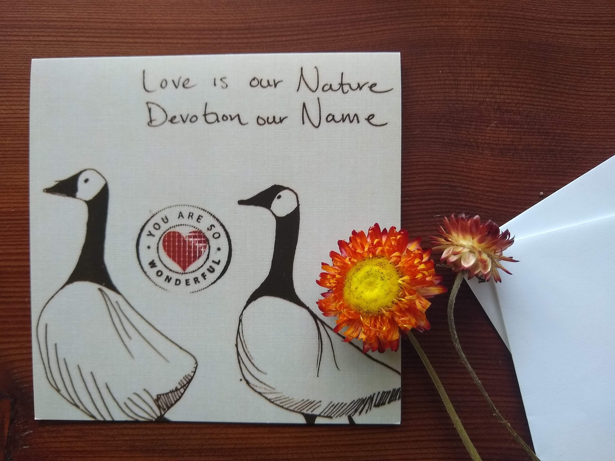 Devoted Geese Greeting Card