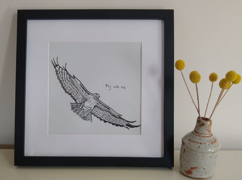 Flying Hawk Print