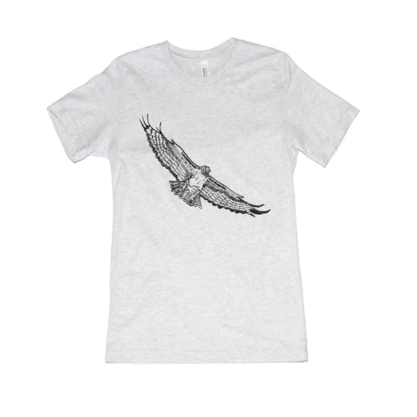 Ash T-shirt with flying hawk